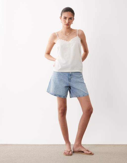 New Look - Canottiera color crema con spalline sottili, 3 di 4