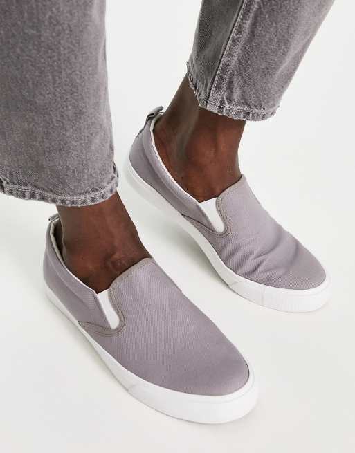 de elite vacht last New Look canvas slip on sneakers in gray | ASOS