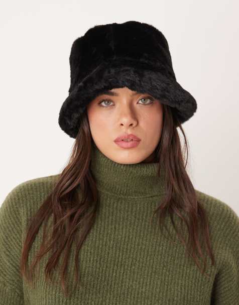 New Look - Cappello da pescatore in pelliccia sintetica nero - view 1