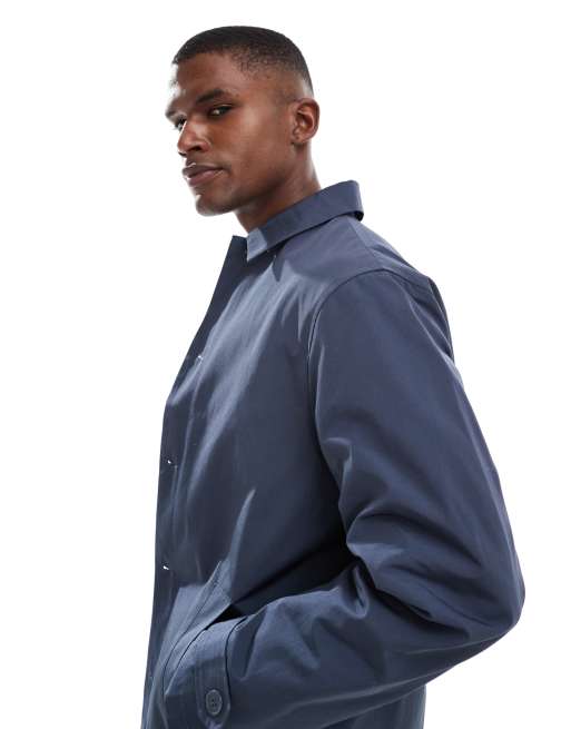 New Look - Cappotto corto in nylon blu navy, 4 di 5