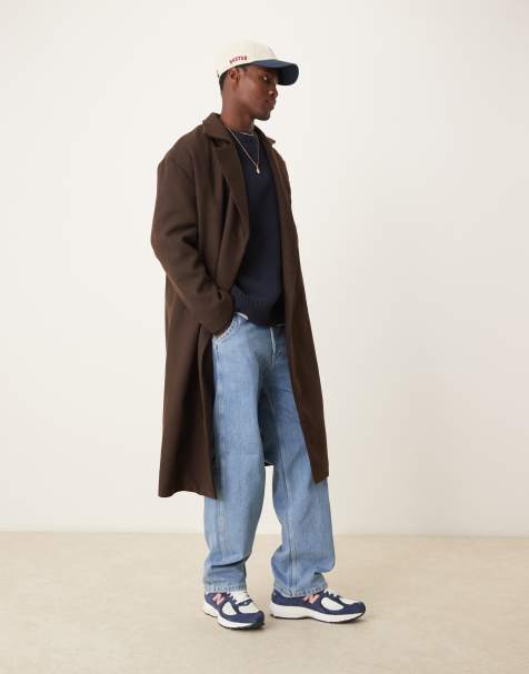 New Look - Cappotto doppiopetto marrone scuro - view 1