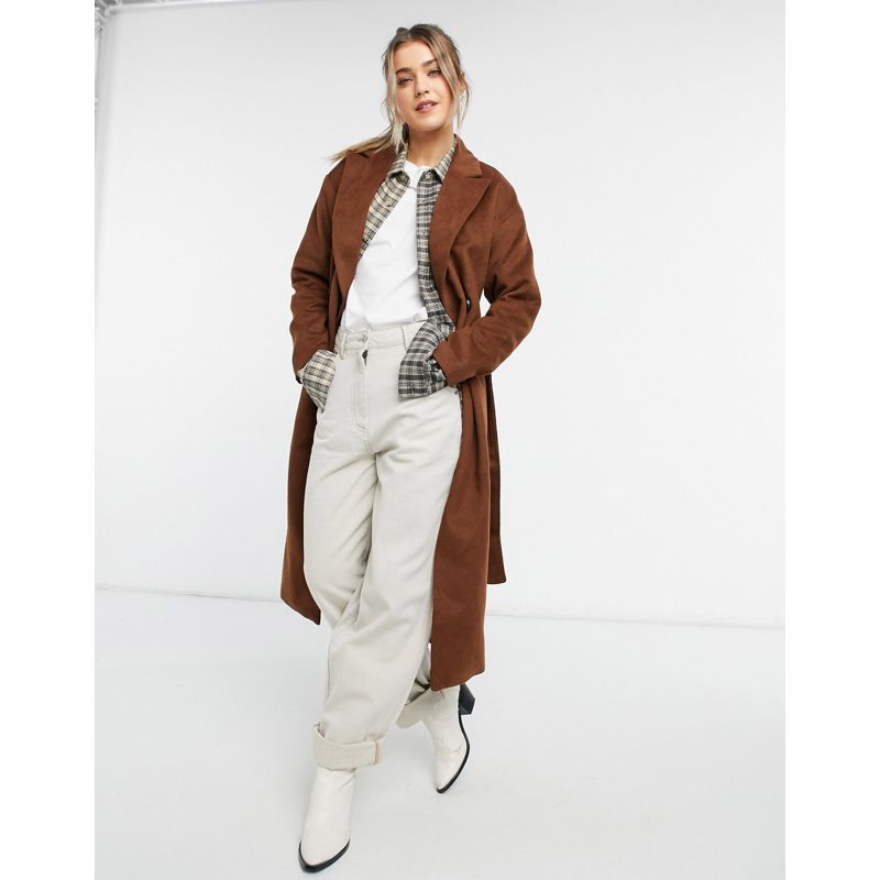 Cappotti e Giacche wWntW New Look - Cappotto lungo color cuoio con cintura