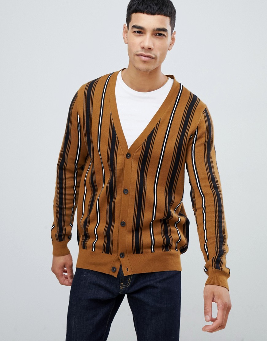 New Look - Cardigan a righe marrone