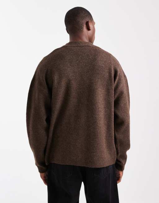 New Look - Cardigan soffice marrone scuro, 5 di 5