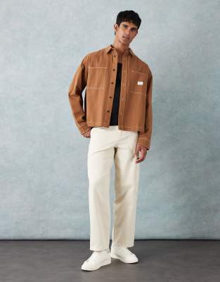 New Look New Look cargo jeans in cream-White