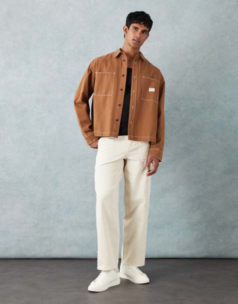 New Look – Cargo-Jeans in Cremeweiß - view 1