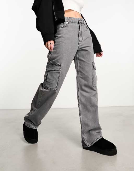 New Look cargo jeans in grey | ASOS