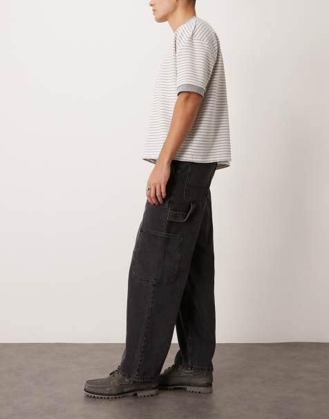 New Look – Cargo-Jeans in verwaschenem Schwarz - view 1