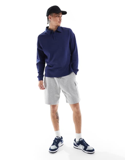 New look cargo jersey shorts in grey marl