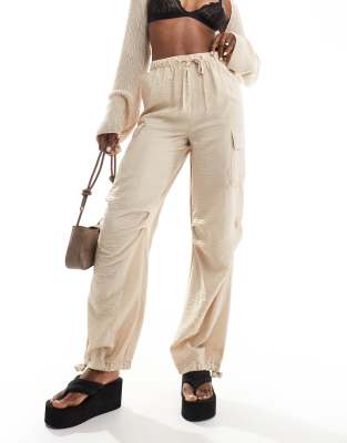 New Look cargo jogger in stone-Neutral