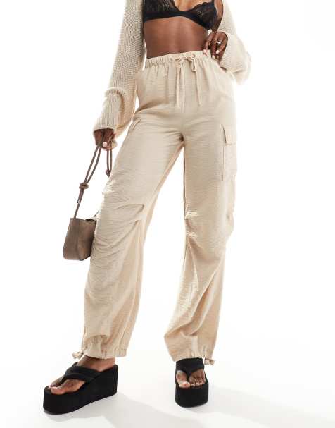 New Look - Cargo-joggingbroek in stone - view 1