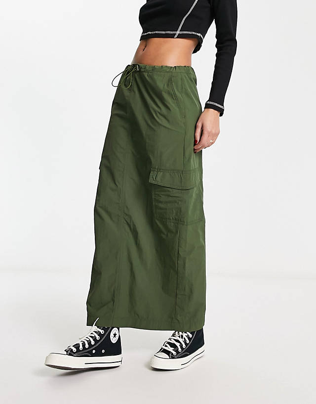 New Look - cargo maxi skirt in khaki