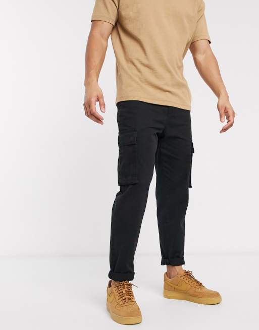 black designer cargo pants