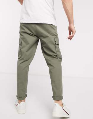 new look khaki cargo trousers