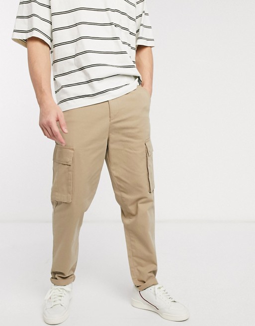New Look cargo trouser in stone