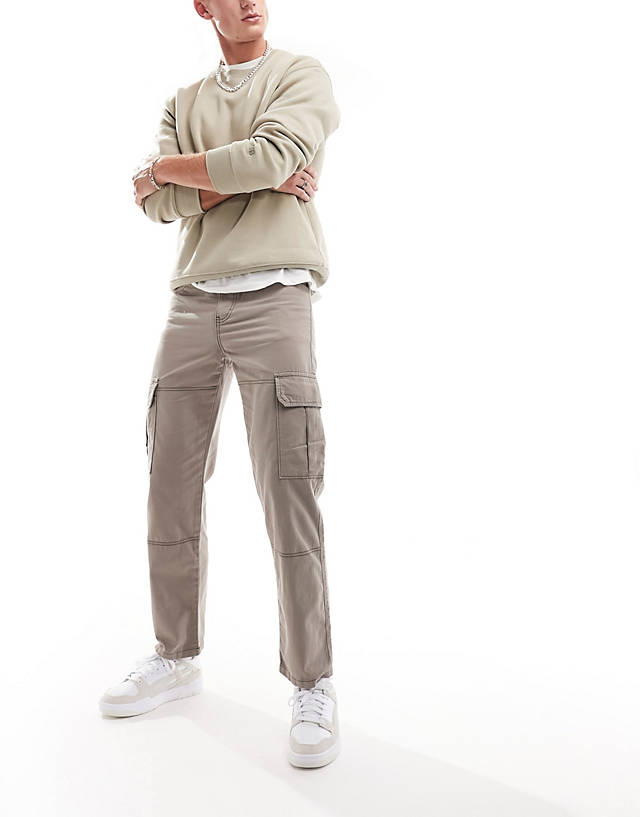 New Look - cargo trouser with contrast stitch in light brown