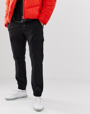 black cargo trousers new look