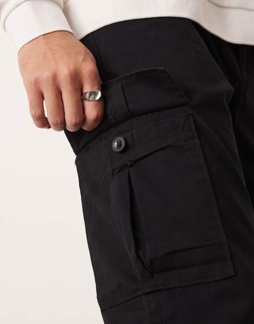 New Look cargo trousers in black