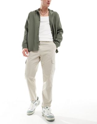 New Look cargo trousers in stone