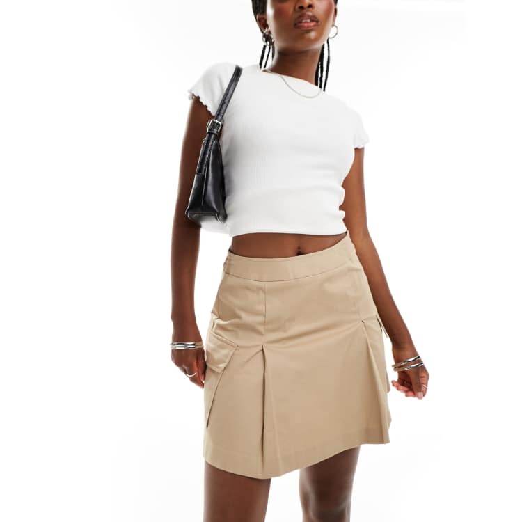 【Anyone more】Nook Cargo Mini Skirt New Look cargo utility mini skirt in tan | ASOS
