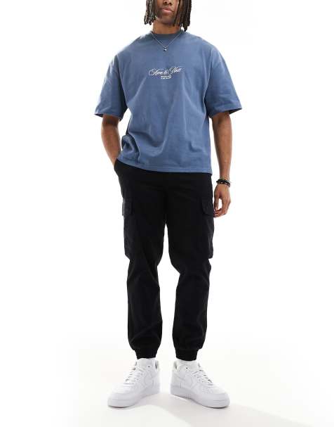 New Look – Cargohose in Schwarz mit Bündchen - view 1