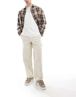 New Look carpenter jeans in ecru-White