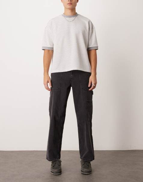 New Look – Carpenter-Jeans in verwaschenem Schwarz - view 1