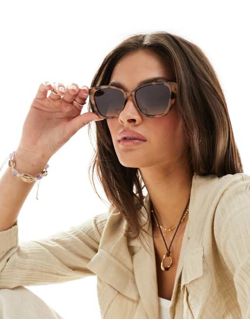 New Look - Cat eye zonnebril in bruine tortoise