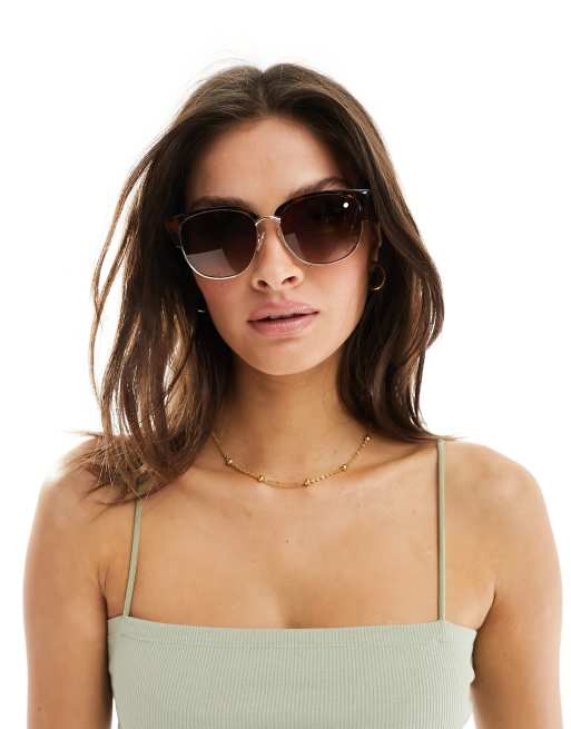 New Look - Cat eye-zonnebril in donker bruin