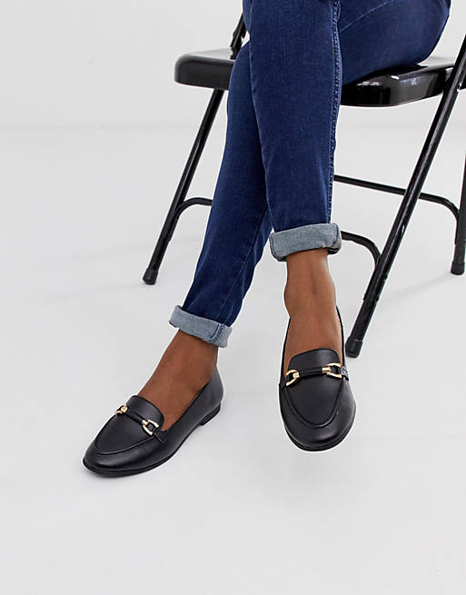 New Look chain detail loafer in black | ASOS