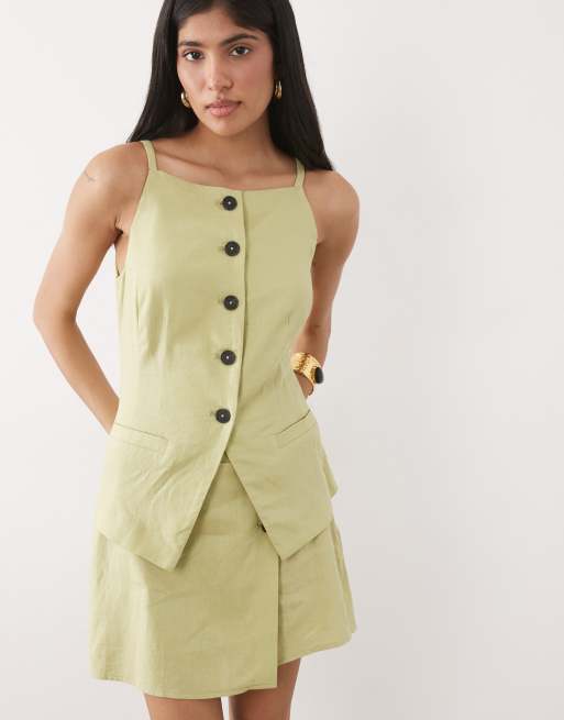 New Look - Chaleco de traje verde claro de tirantes (parte de un conjunto), 2 de 4