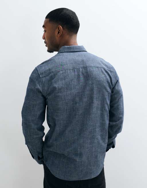 New Look Chambray-Hemd in Mittelblau, 2 von 5