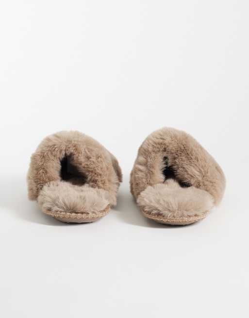 New Look chaussons en faux-fur marron mink, 3 de 5