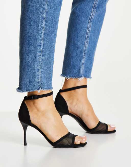New Look Chaussures talon aiguille avec bride en tulle Noir