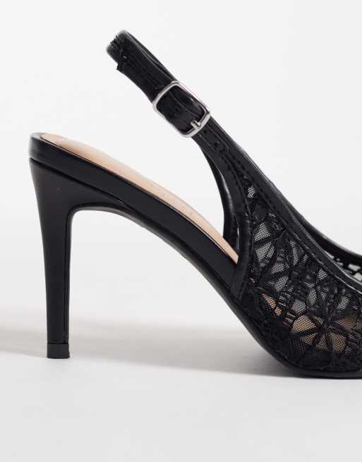 New Look - Chaussures au crochet avec bride arrière et talon - Noir, 3 de 4