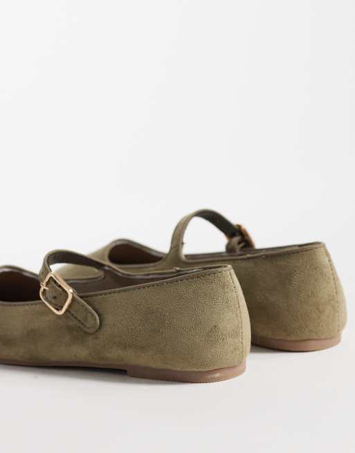 New Look - Chaussures babies plates en imitation daim - Kaki, 4 de 4