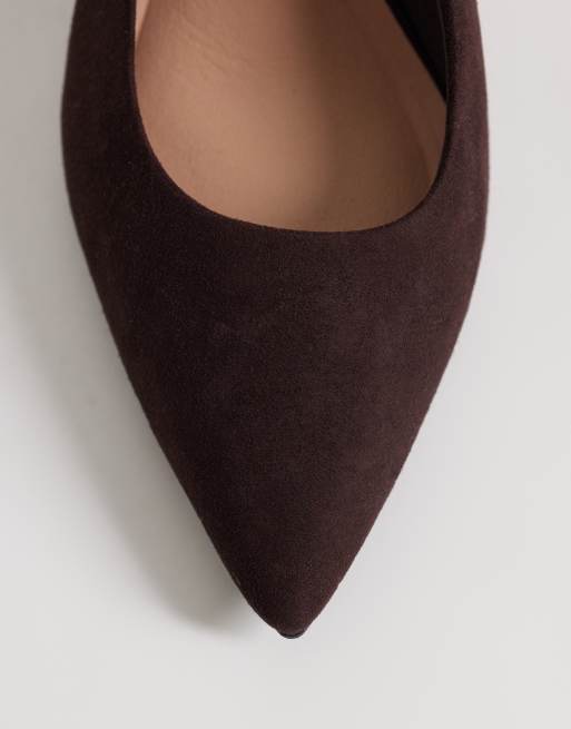 New Look - Chaussures en imitation daim à talon et bride arrière - Marron, 2 de 4
