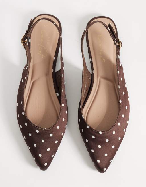 New Look - Chaussures plates à pois et bride arrière - Marron moyen, 2 de 4