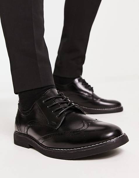 Homme Chaussures Chaussures  à lacets Chaussures basses Chaussures oxford style richelieu en cuir ASOS pour homme en coloris Noir 