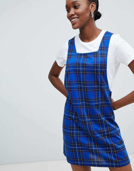 New look clearance checked pinafore dress