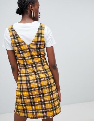 new look yellow check dress