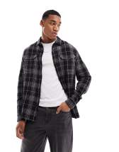 New Look textured overshirt in mid-grey | ASOS