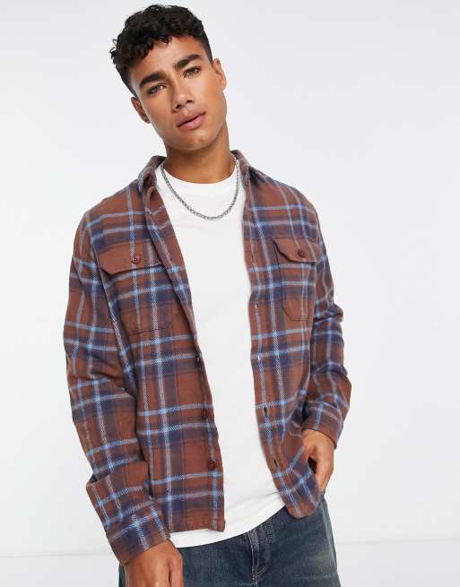 New Look check overshirt in burnt orange