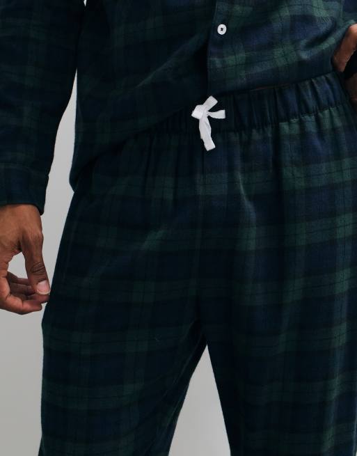 New Look check pyjama set in green, 3 of 4