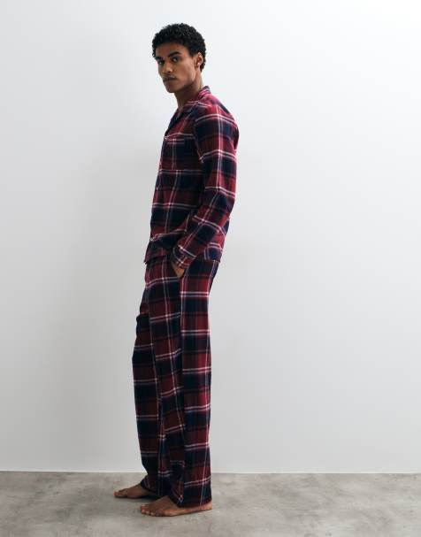 New Look check pyjama set in red - view 1