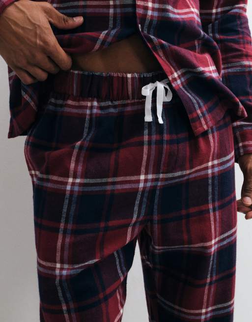 New Look check pyjama set in red, 2 of 4