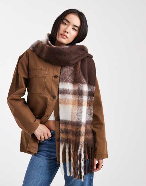 New Look check scarf in brown