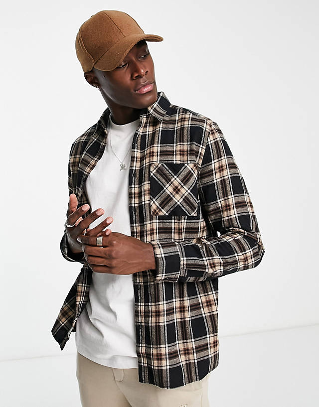 New Look - check shirt in camel