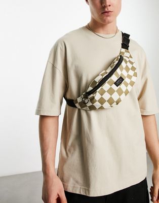 New Look checked bum bag in khaki