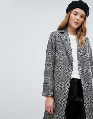 new look check tailored coat